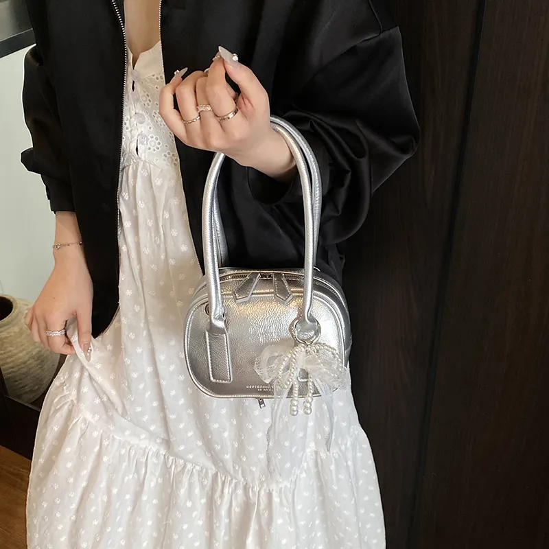 Yalu PU Shoulder Bag, Crossbody Bag, Handbag Women's Ecru/Pink/Blue/Silver/Black-21