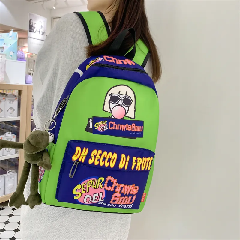 Yalu Oxford Backpack Regular Unisex Jasper/Joker/Bubble Bobble/Pirate/Wine Bottle-13