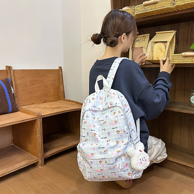 Yalu Nylon Backpack Regular Unisex Blue-6