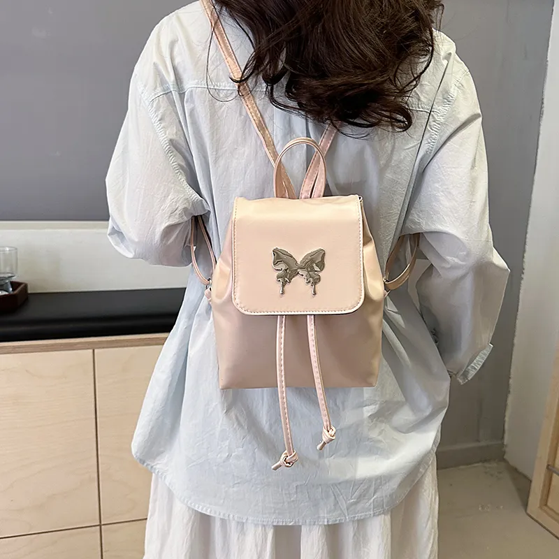Yalu PU Backpack Unisex Pearl Pink/Pearl White/Pearl Silver-3