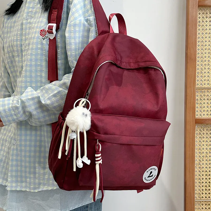 Yalu Nylon Backpack Regular Unisex Ecru/Black/Red/Green/Pink-5