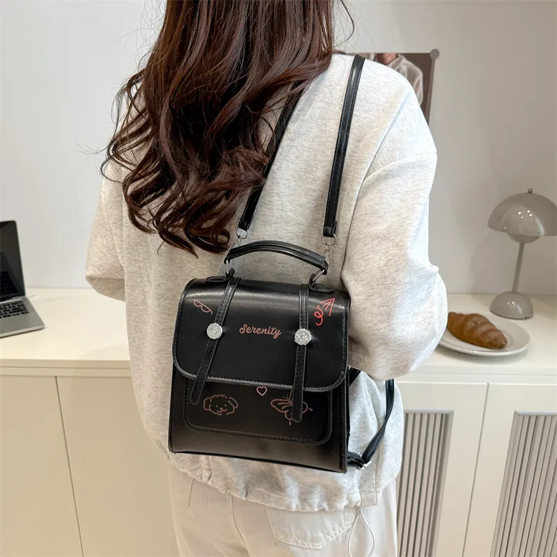 Yalu PU Backpack Unisex Blue/Pink/White/Black-14