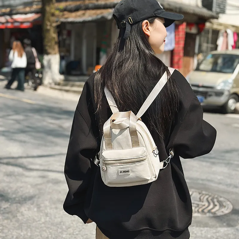 Yalu Nylon Backpack Regular Unisex Gray Orange/Gray Pink/Gray Yellow/Ecru/Black/Coffee/Light Blue-11