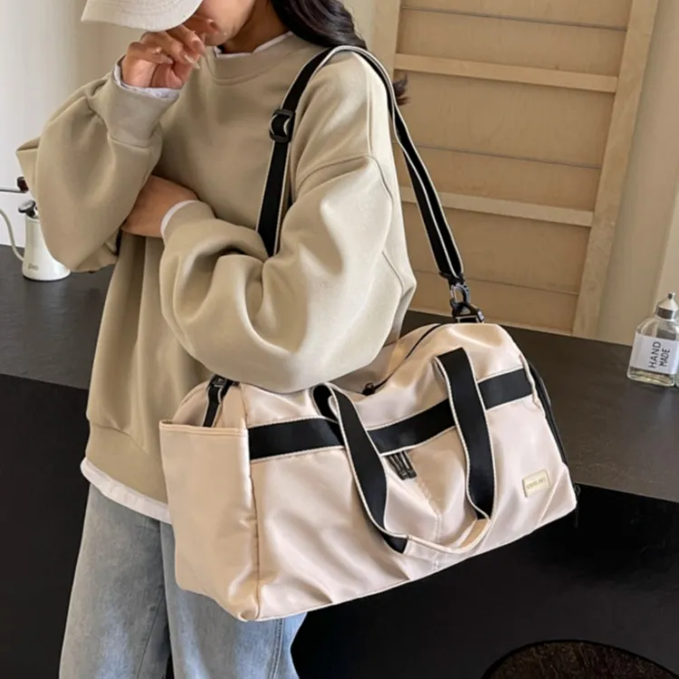 Yalu Oxford Travel Shoulder Bag, Crossbody Bag Unisex White/Gray/Black/Blue/Pink-5