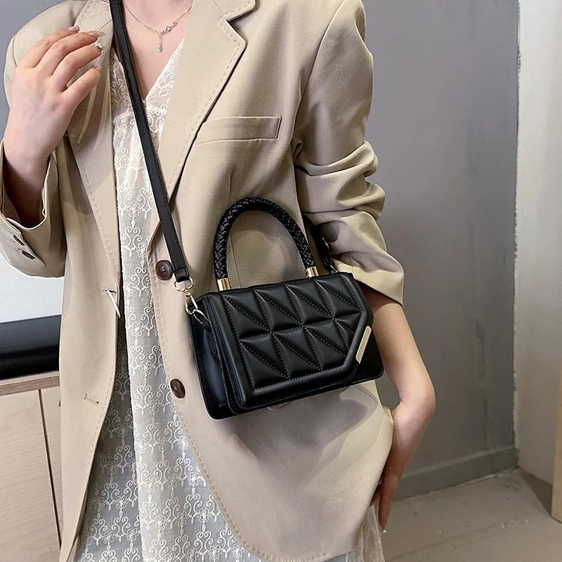 Yalu PU Crossbody One Shoulder Handbag Women's Black/Ecru/Rose Red/Khaki-2
