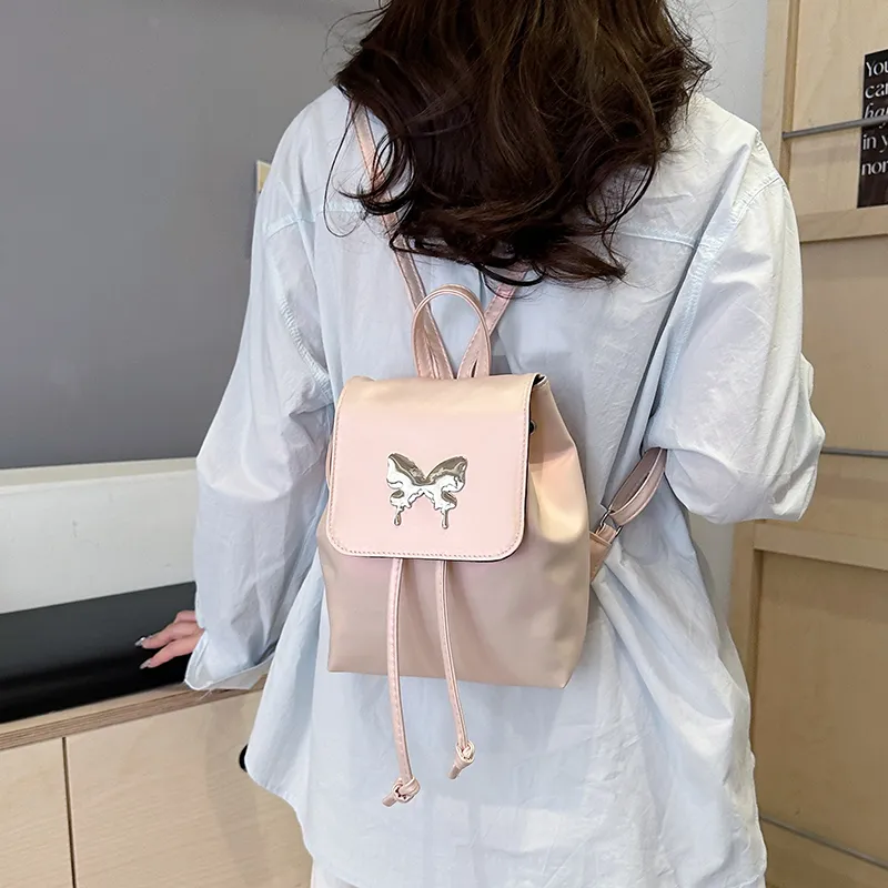 Yalu PU Backpack Unisex Pearl Pink/Pearl White/Pearl Silver-5