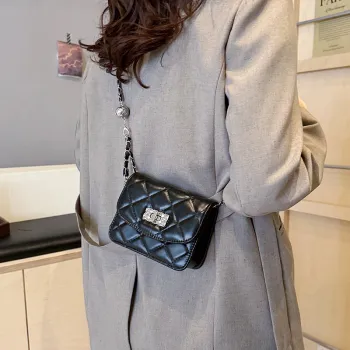 Yalu PU Crossbody Bag Unisex Black/White/Silver
