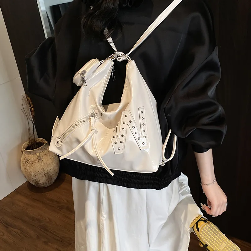 Yalu PU Backpack Shoulder Bag Regular Women's Black/White/Pink/Blue-12