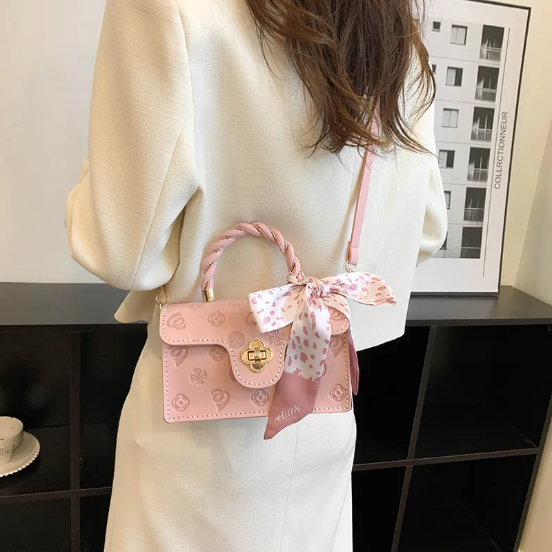 Yalu PVC Handbag Regular Unisex Ecru/Pink-8
