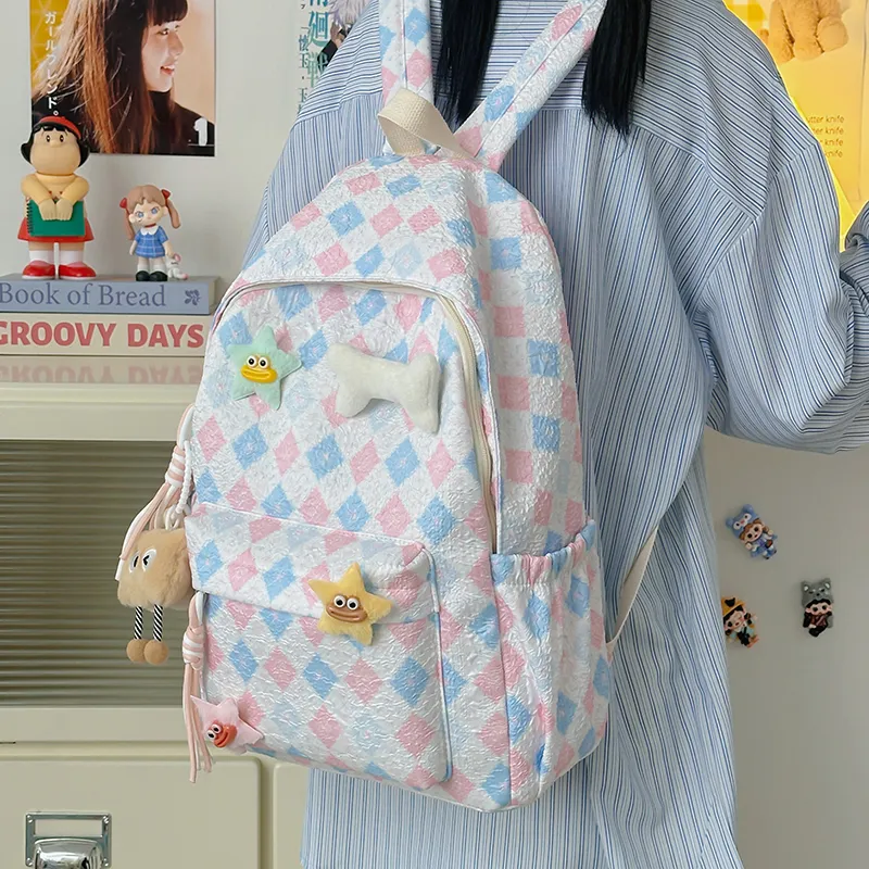 Yalu Nylon Backpack Unisex Puppy/Block/Monkey-6