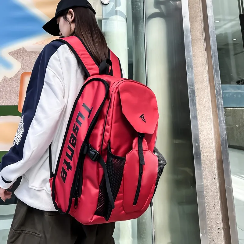 Yalu Oxford Backpack Unisex Light Gray/Dark Gray/Black/Red-15