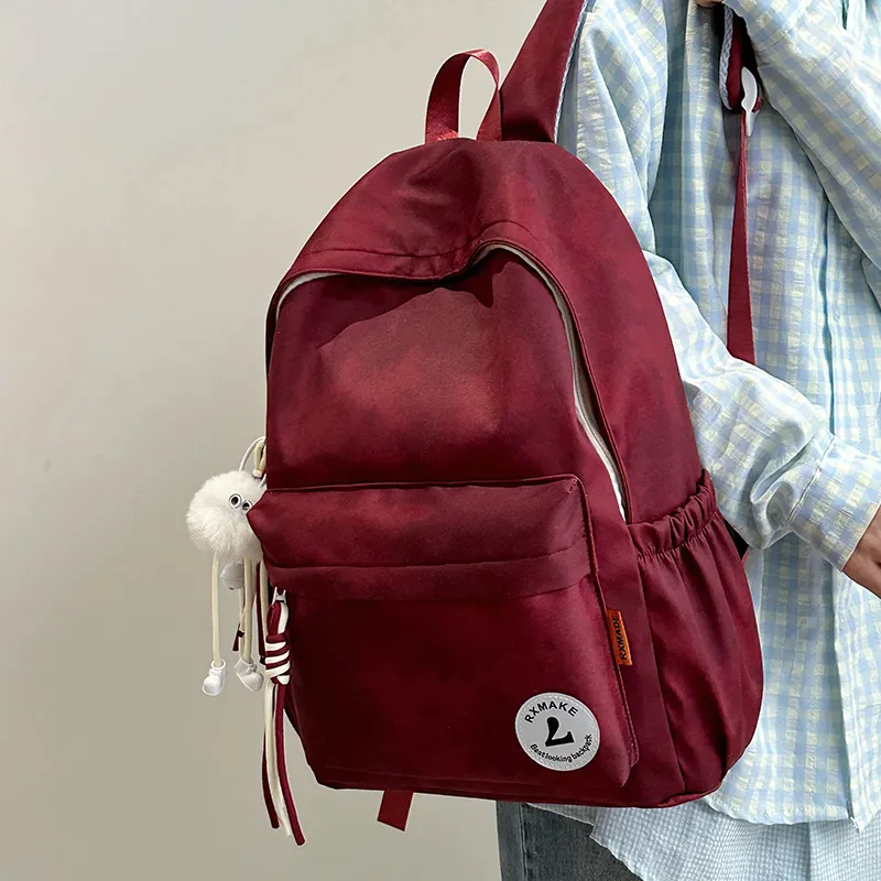 Yalu Nylon Backpack Regular Unisex Ecru/Black/Red/Green/Pink-4