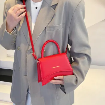 Yalu PU Crossbody Handbag Unisex Red/Black/Silver/Gold/Khaki/Brown/White