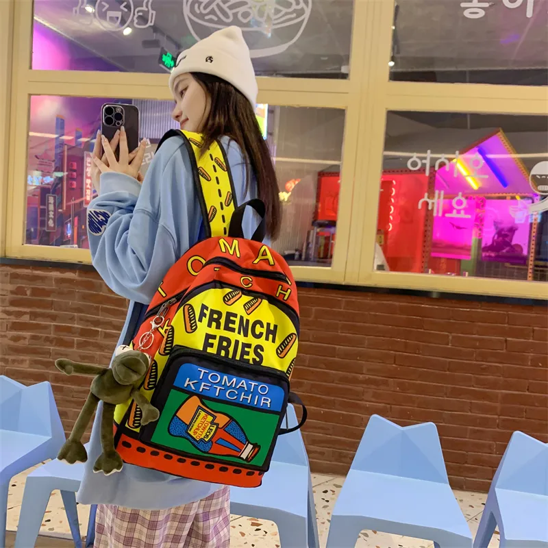 Yalu Oxford Backpack Regular Unisex Jasper/Joker/Bubble Bobble/Pirate/Wine Bottle-26