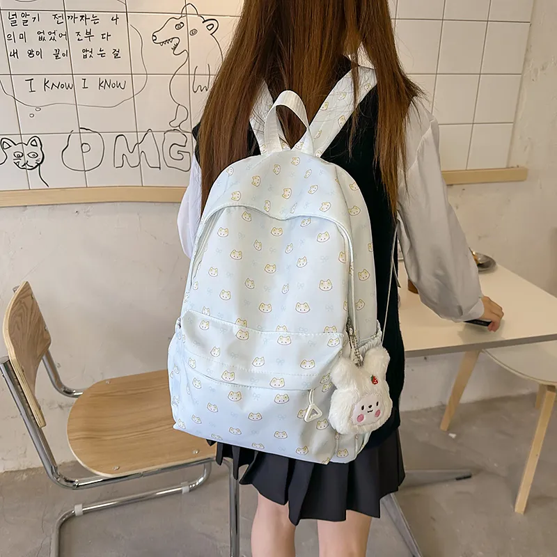 Yalu Nylon Backpack Regular Unisex Blue-1