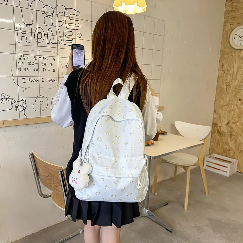 Yalu Nylon Backpack Regular Unisex Blue-2