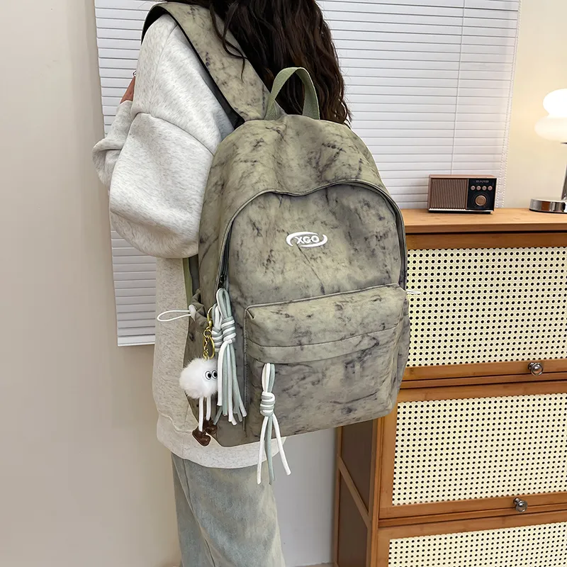 Yalu Nylon Backpack Unisex White/Red/Green/Black-15
