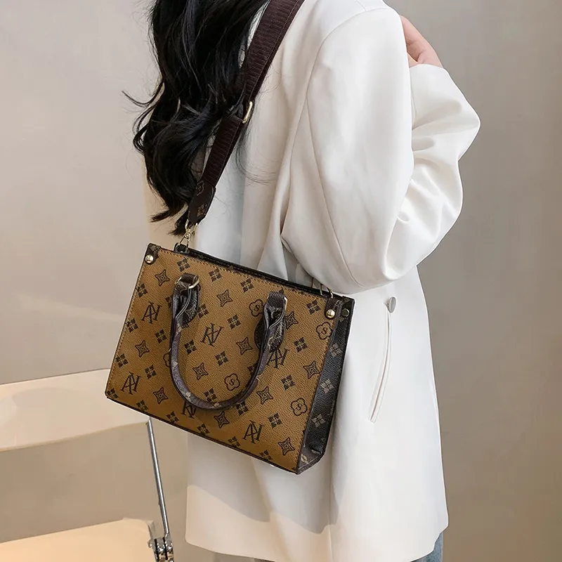 Yalu PU Shoulder Bag, Crossbody Bag, Handbag Unisex White/Coffee/Brown-14