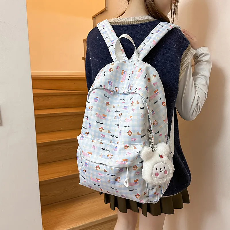 Yalu Nylon Backpack Regular Unisex Blue-15