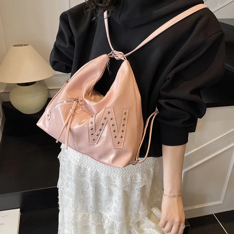 Yalu PU Backpack Shoulder Bag Regular Women's Black/White/Pink/Blue-20