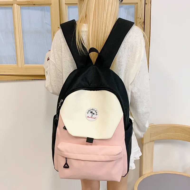 Yalu Nylon Fabric Backpack Unisex Green/Blue/Navy Blue/Pink-27