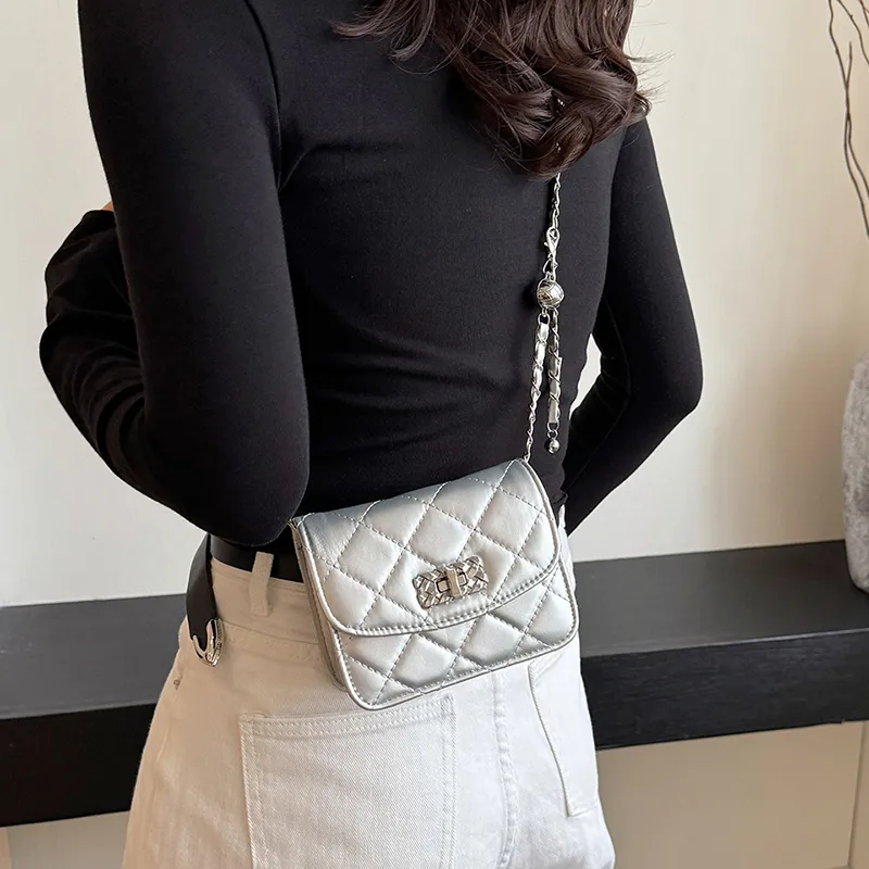 Yalu PU Crossbody Bag Unisex Black/White/Silver-11