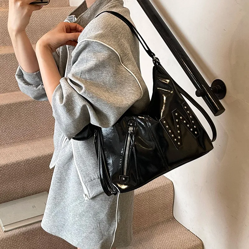 Yalu PU Backpack Shoulder Bag Regular Women's Black/White/Pink/Blue-3