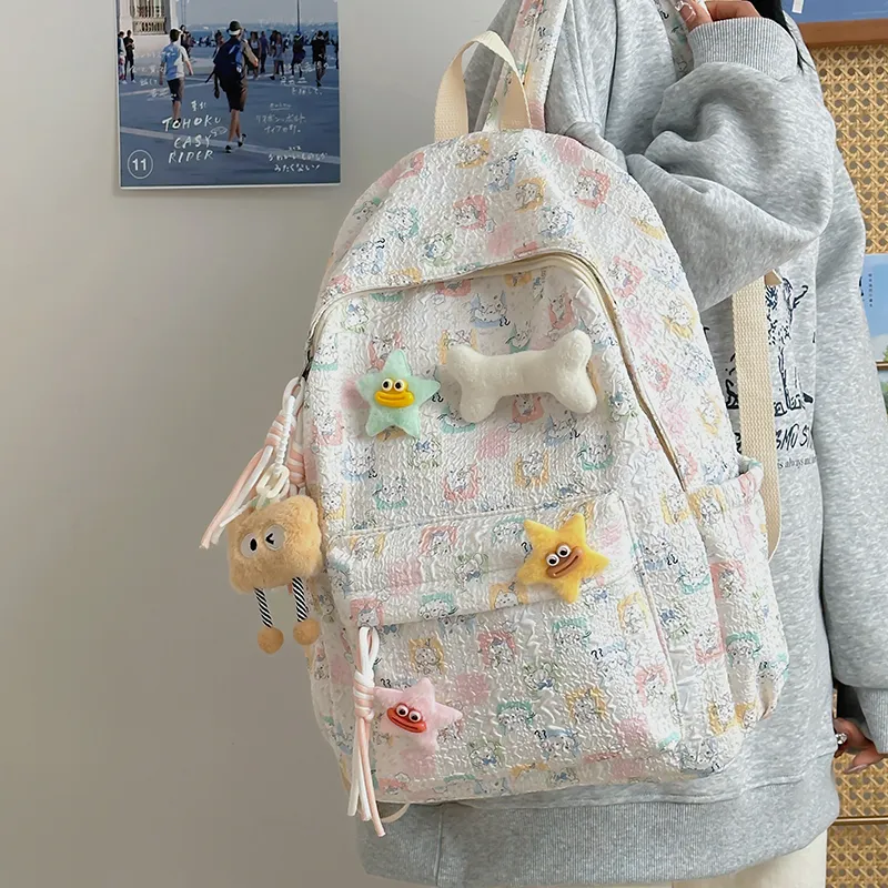Yalu Nylon Backpack Unisex Puppy/Block/Monkey-2