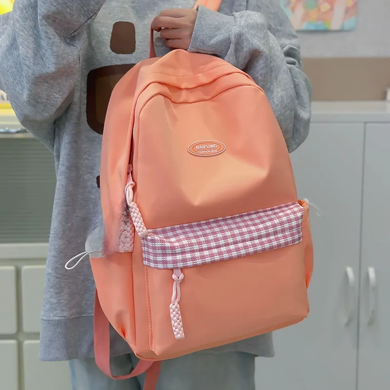 Yalu Nylon Backpack Unisex White/Black/Yellow/Orange/Green-17