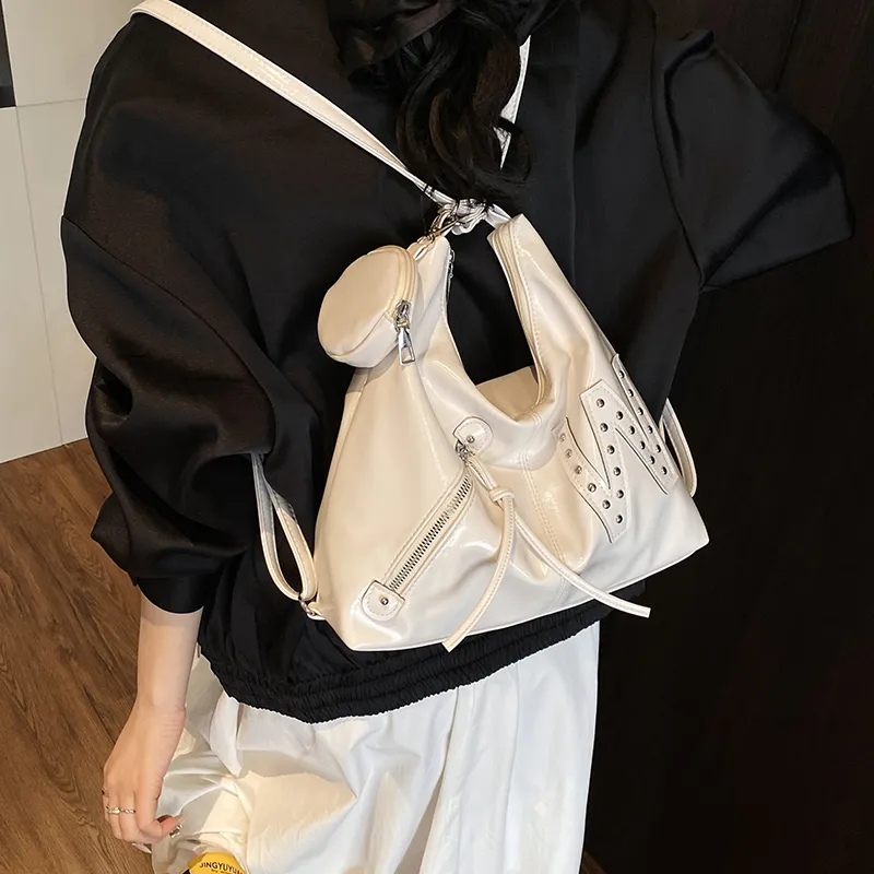 Yalu PU Backpack Shoulder Bag Regular Women's Black/White/Pink/Blue-11