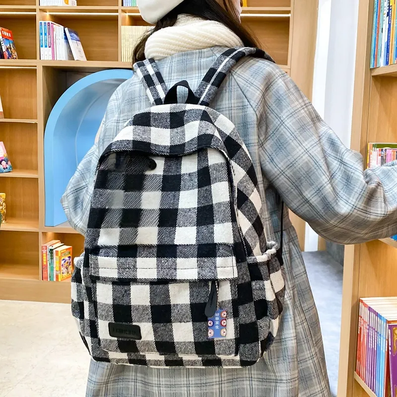 Yalu Nylon Backpack Unisex Black/Red/Blue/Green/Coffee-2