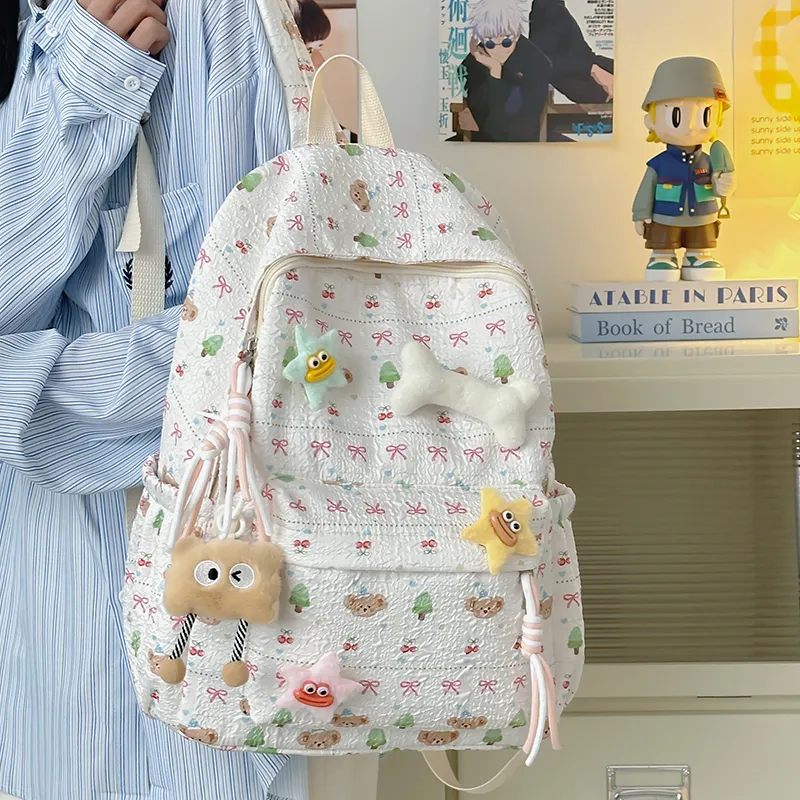 Yalu Nylon Backpack Unisex Puppy/Block/Monkey-14