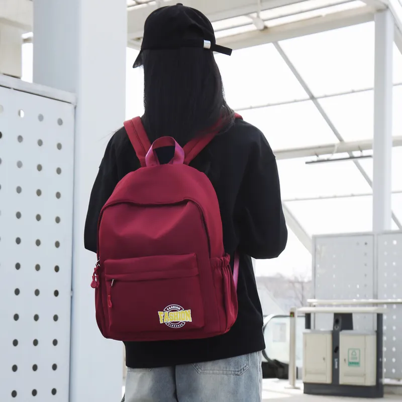 Yalu Nylon Backpack Unisex White/Black/Red/Blue-17