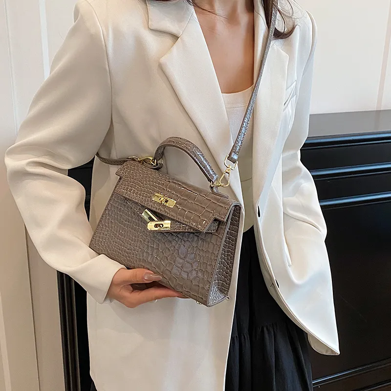 Yalu PU Kelly Bag, Shoulder Bag, Crossbody Bag, Handbag Women's White/Black/Khaki-14