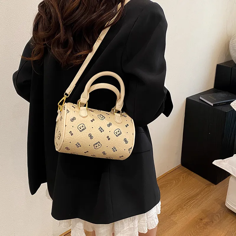 Yalu PU Handbag Women's Black/White/Pink/Brown-10