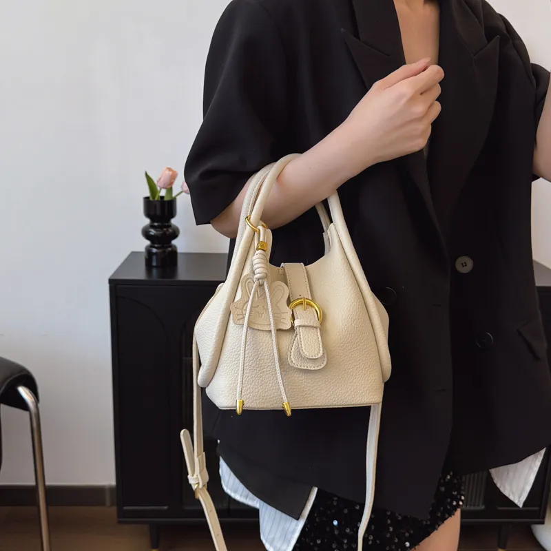 Yalu Pu Shoulder Bag, Crossbody Bag Unisex Ecru/Black/Apricot/Pink-3