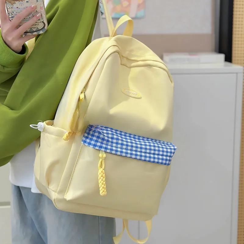 Yalu Nylon Backpack Unisex White/Black/Yellow/Orange/Green-8