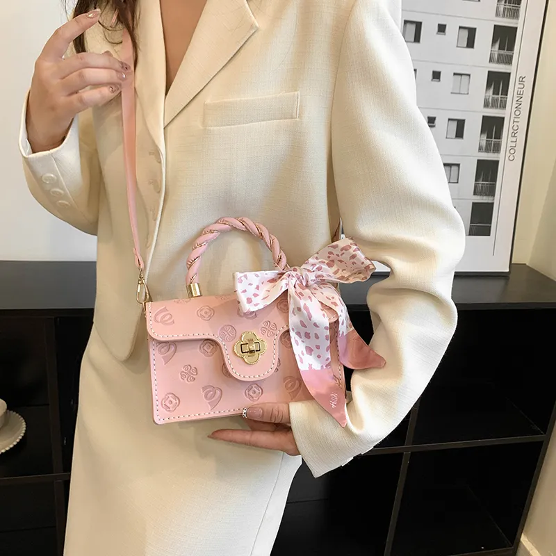 Yalu PVC Handbag Regular Unisex Ecru/Pink-7