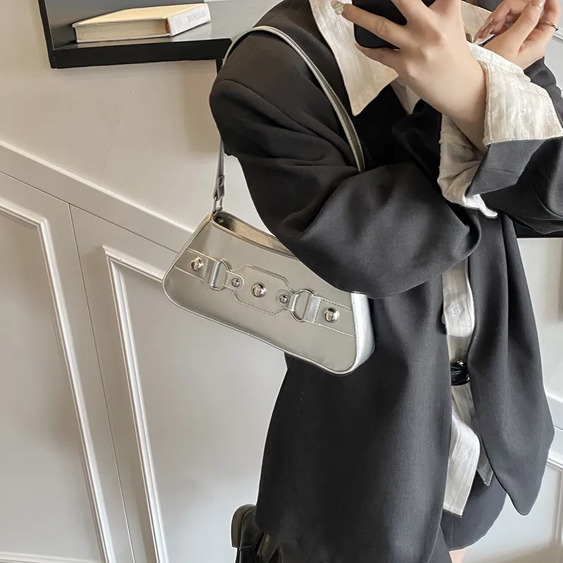 Yalu PU Shoulder Bag Women's Black/White/Silver/Gray/Blue/Pink-13