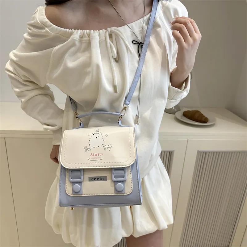 Yalu PU Backpack Unisex Blue/Pink-4