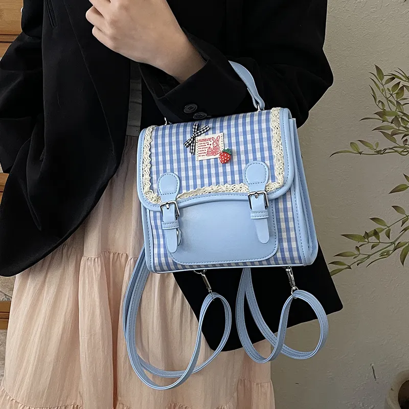 Yalu PU Backpack Regular Unisex Black/Red/Blue/Pink-13
