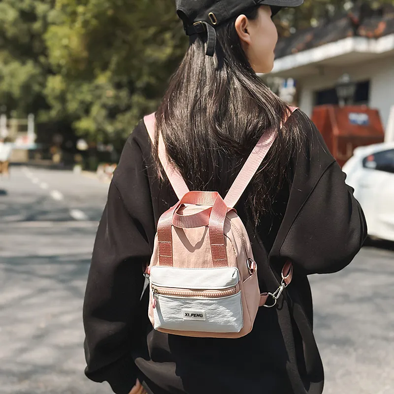 Yalu Nylon Backpack Regular Unisex Gray Orange/Gray Pink/Gray Yellow/Ecru/Black/Coffee/Light Blue-3