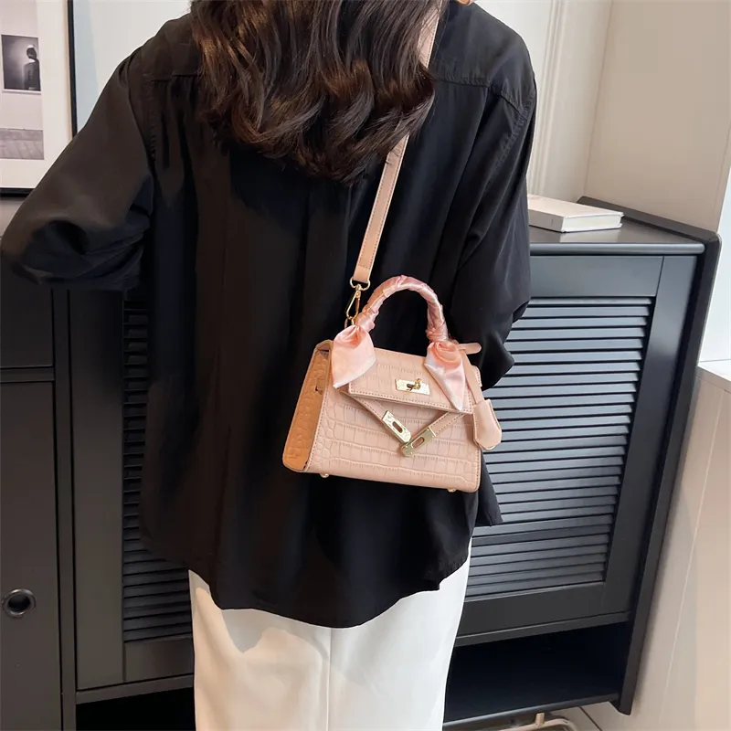 Yalu PU Handbag, Crossbody Bag Unisex Ecru/Black/Pink-13