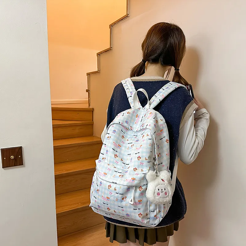 Yalu Nylon Backpack Regular Unisex Blue-14