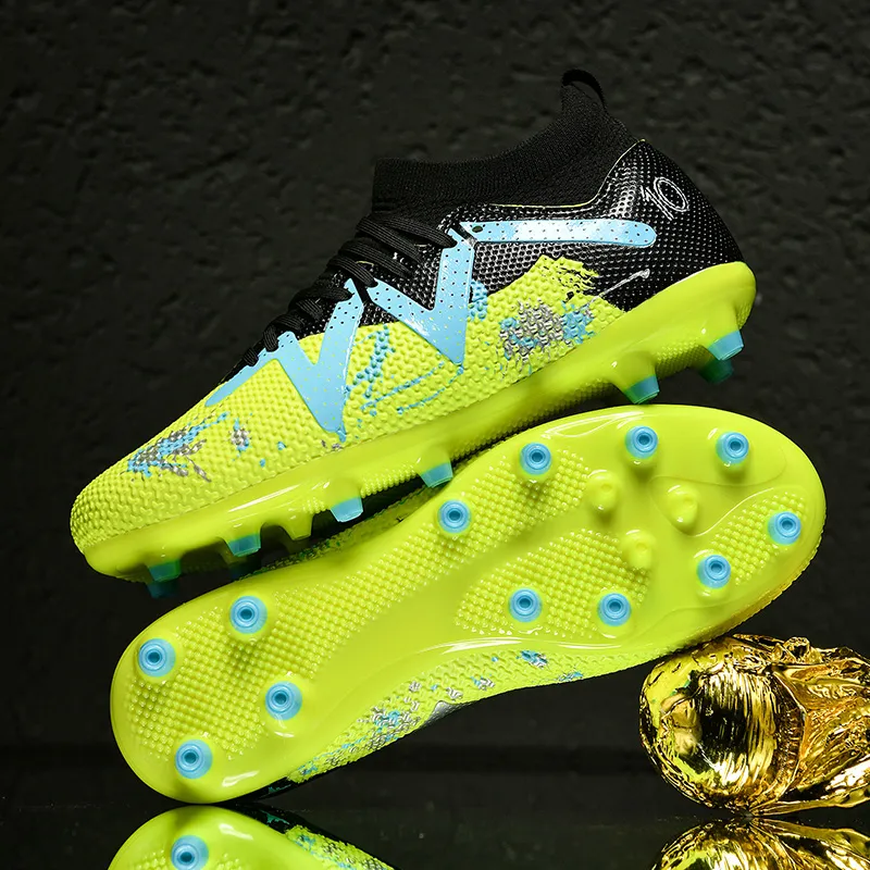 Kuding Soccer Shoes Unisex Low Top Pink/White Gray/White/Neon Green-27