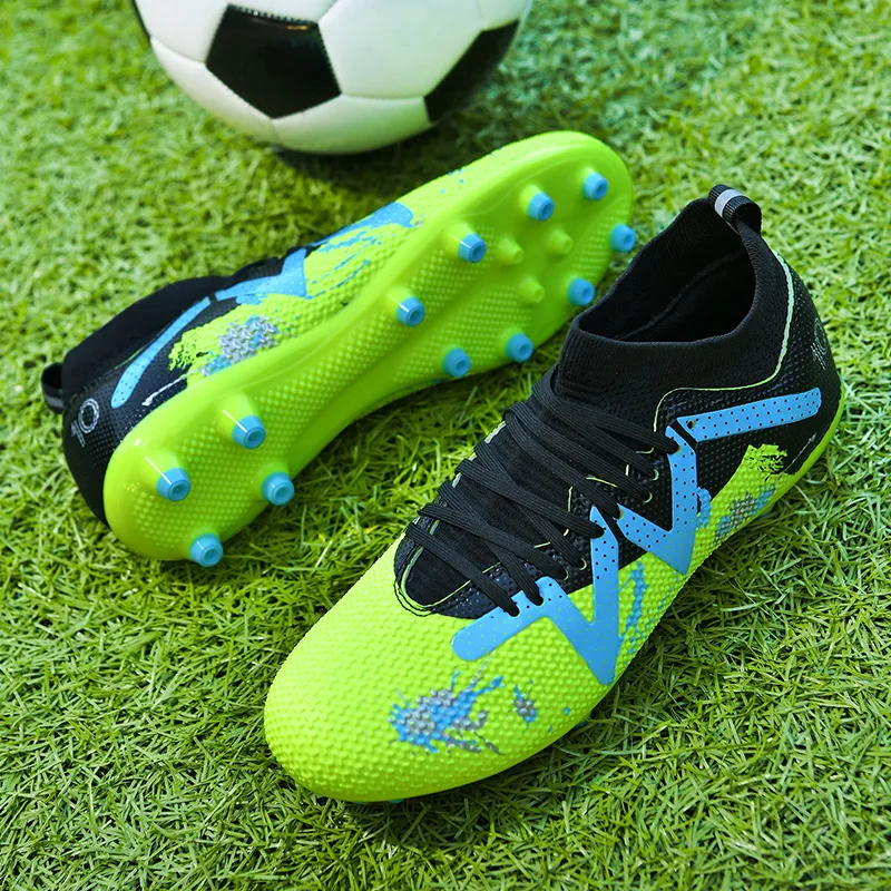 Kuding Soccer Shoes Unisex Low Top Pink/White Gray/White/Neon Green-28