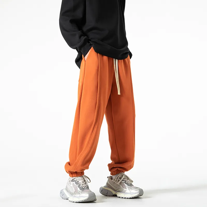 ROBINHOOD Casual Pants Unisex Orange Red-5