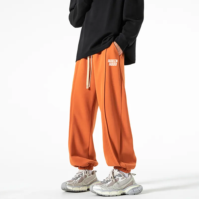 ROBINHOOD Casual Pants Unisex Orange Red-3
