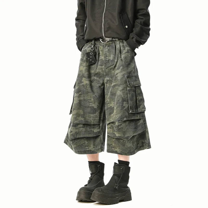 ROBINHOOD Denim Shorts Unisex Green-4