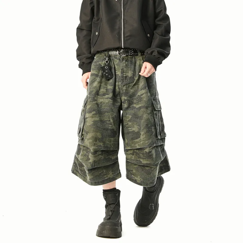 ROBINHOOD Denim Shorts Unisex Green-3